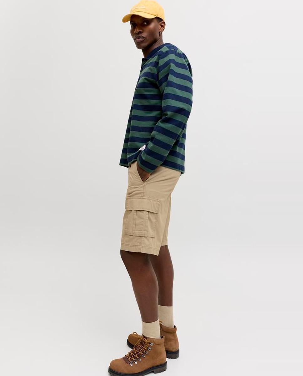 Bermudas Cargo Lisas Bege-2