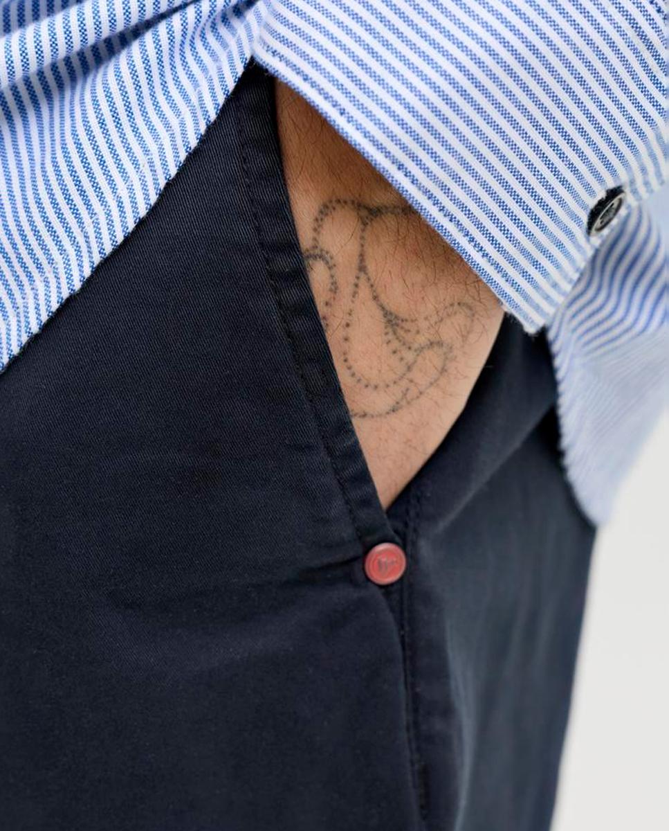 Imagen 6 de Bermuda tipo chino de hombre relaxed fit - Jack & Jones - Azul marino Azul marino