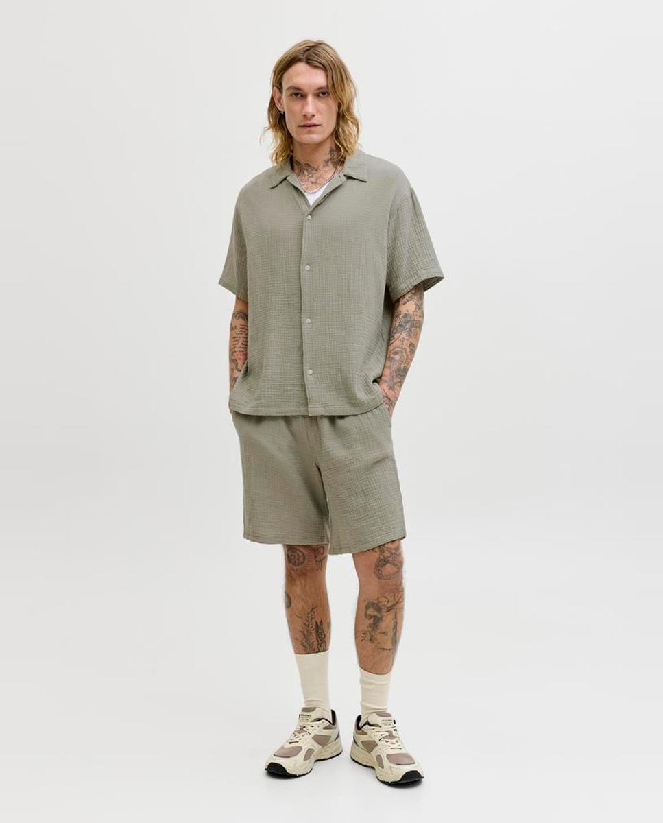 Bermudas Jogger Relaxed Fit Verde-claro-1