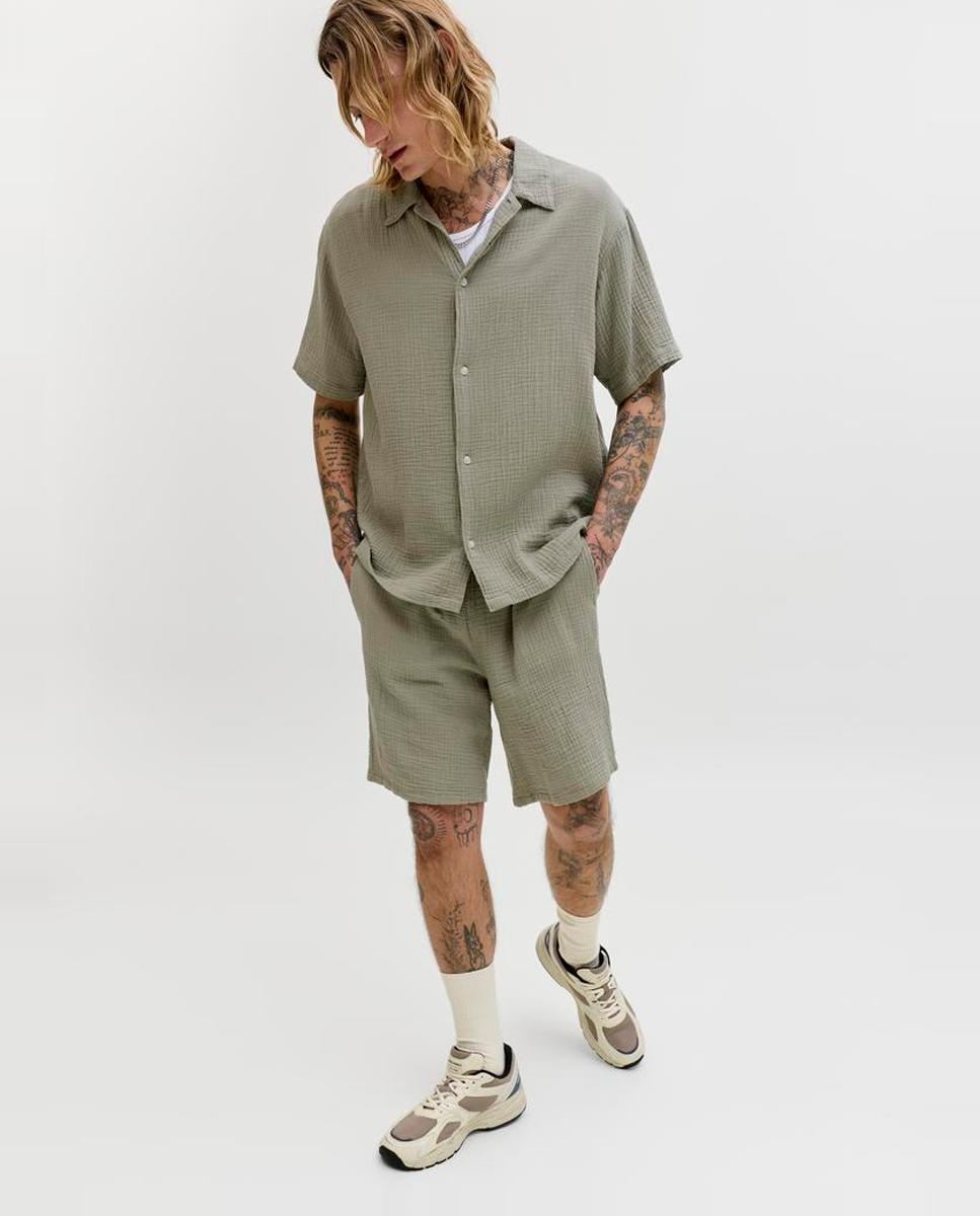 Bermudas Jogger Relaxed Fit Verde-claro-4