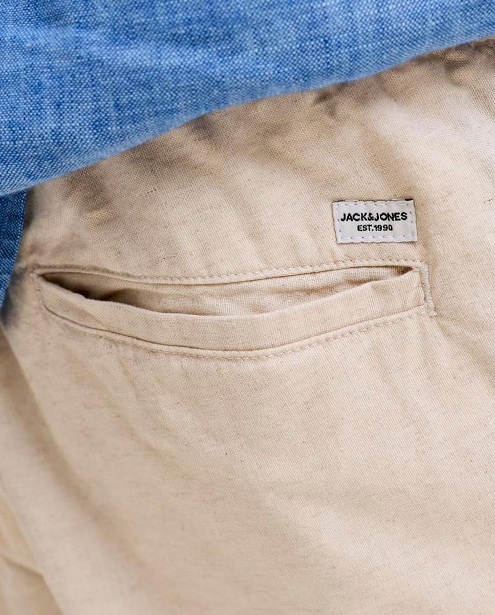 Bermudas Jogger com Cintura Elástica Creme-4