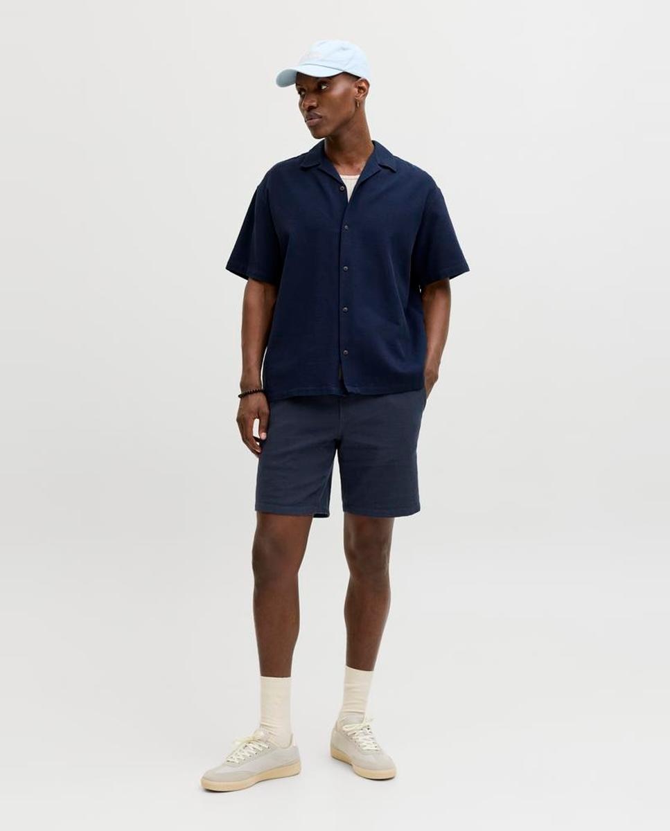 Jack &amp; Jones - Bermuda de hombre estilo jogger en popelín texturizado.