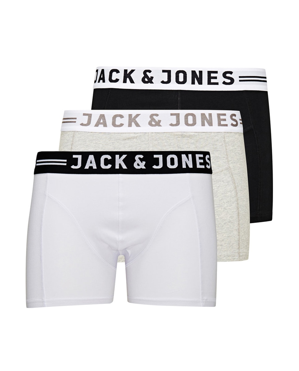 Pack de 3 bóxers de punto de hombre grises - Jack & Jones - Gris Gris-5