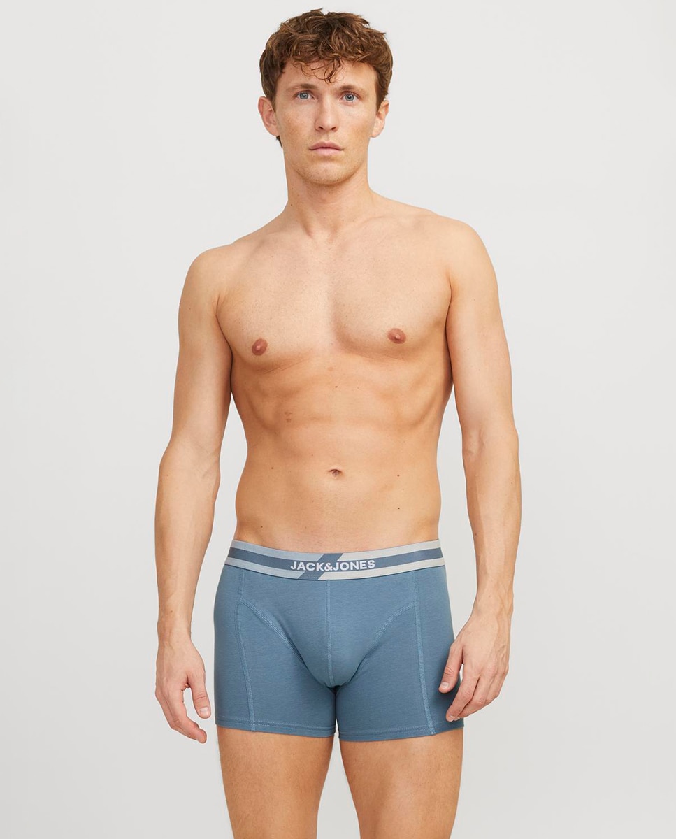 Pack de 3 Boxers com Logótipo e Cintura Elástica Azul-2