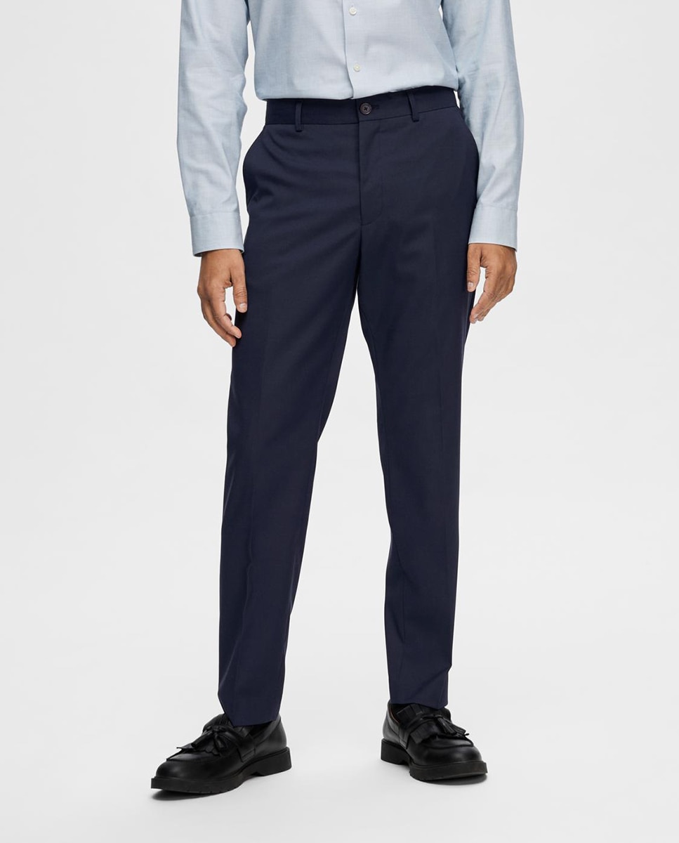 Pantalón de hombre de traje Slim Fit - Selected - Azul marino Azul marino-2