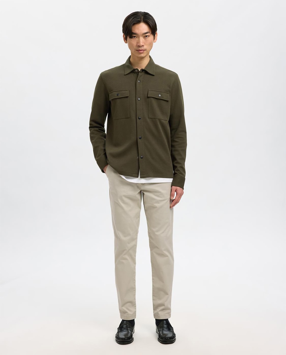 Pantalón chino de hombre Slim Fit - Selected - Beige Beige-1