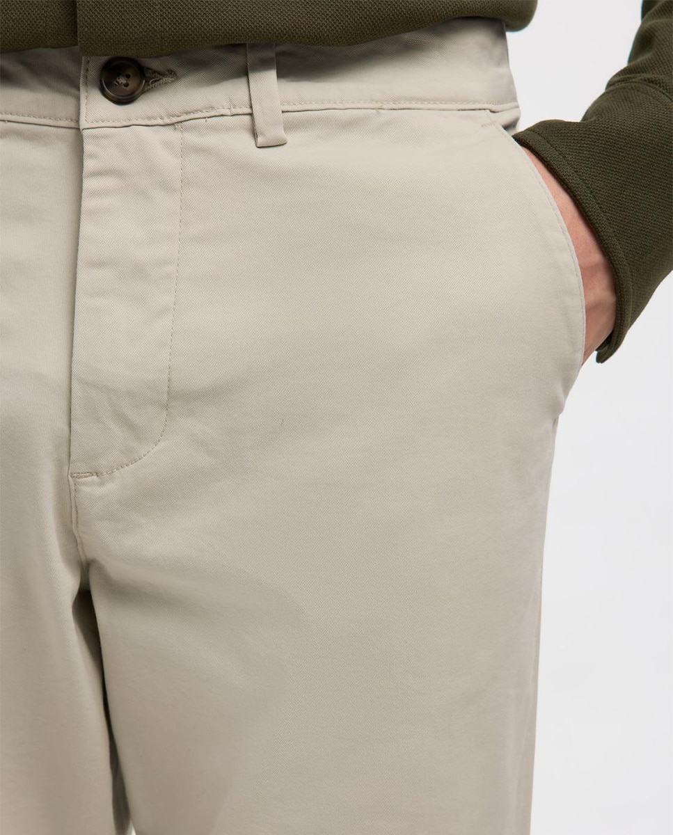 Pantalón chino de hombre Slim Fit - Selected - Beige Beige-4