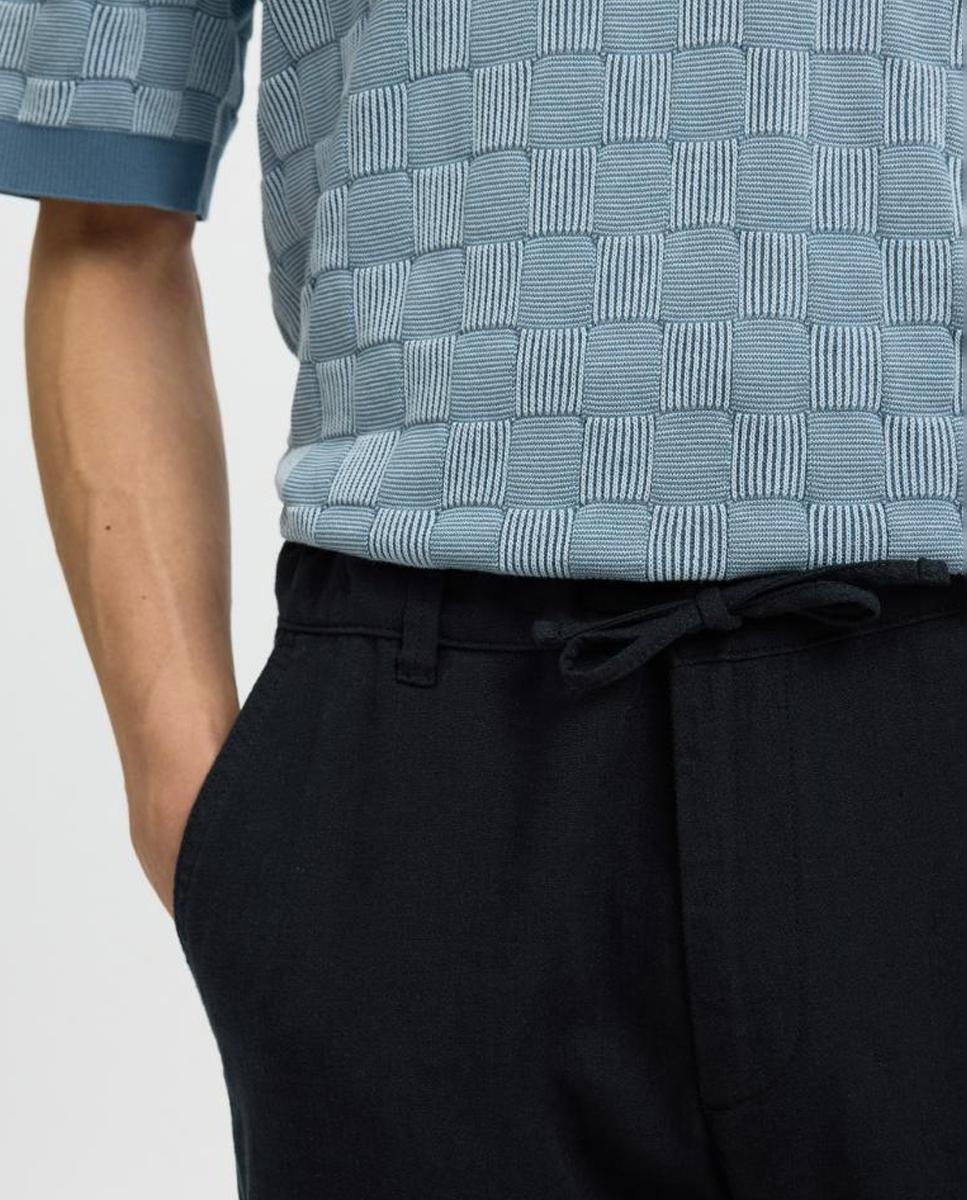 Calças Slim Tapered Fit Preto-4