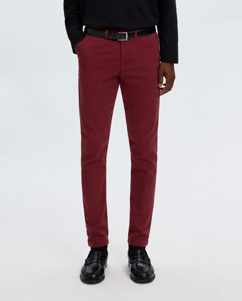 Calças Chino Desportivas Slim Fit Bordeaux-2