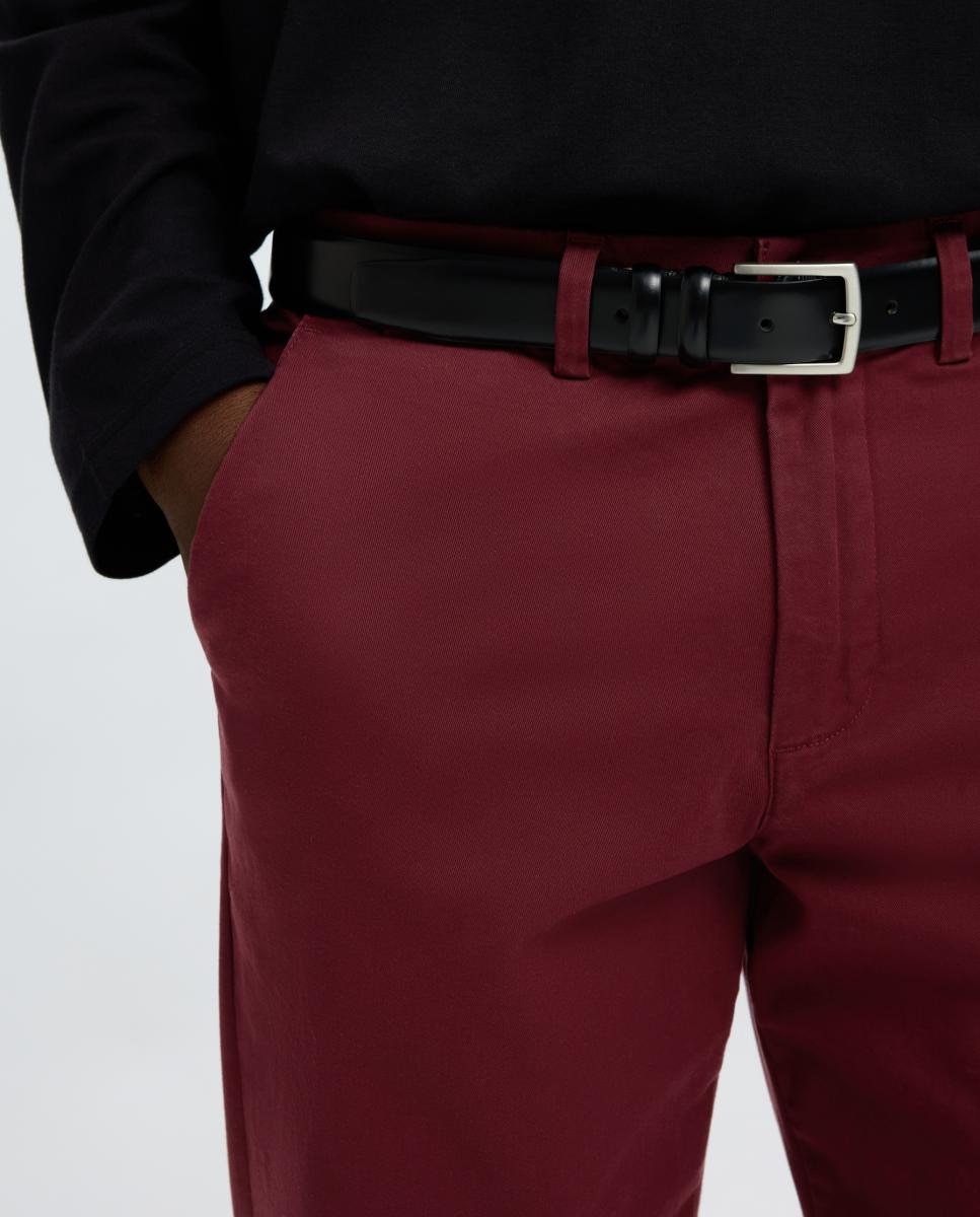 Calças Chino Desportivas Slim Fit Bordeaux-4