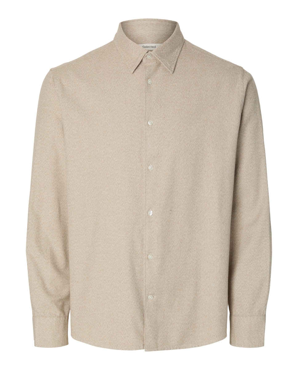 Camisa de hombre Regular fit - Selected - Beige Beige-3