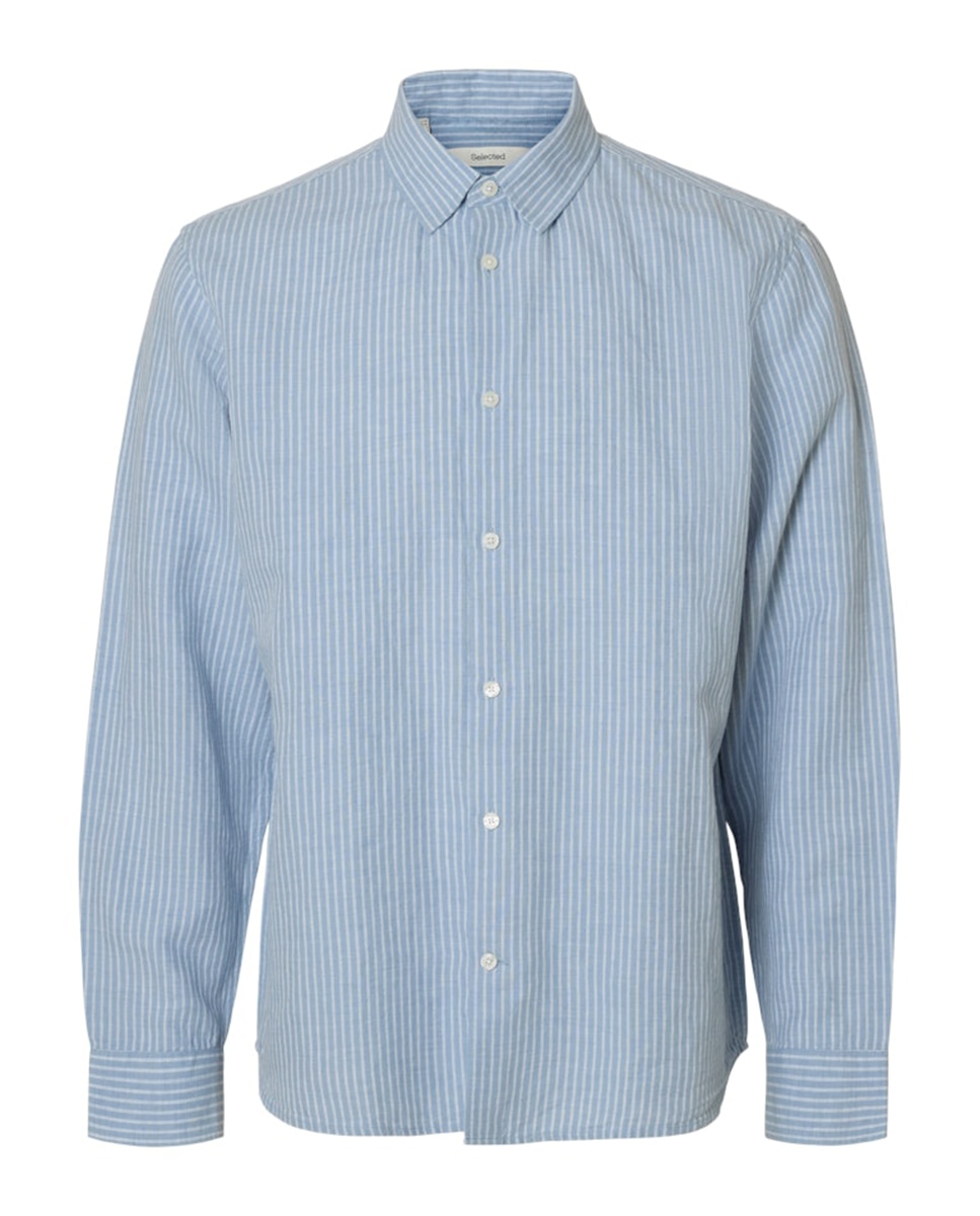 Camisa Regular Fit com Manga Comprida Azul-claro-5