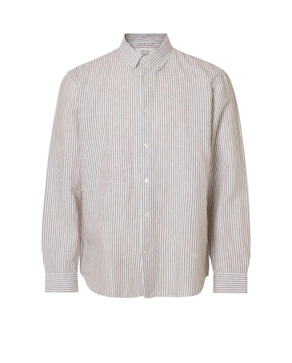 Camisa de hombre manga larga, regular fit - Selected - Blanco Blanco-4