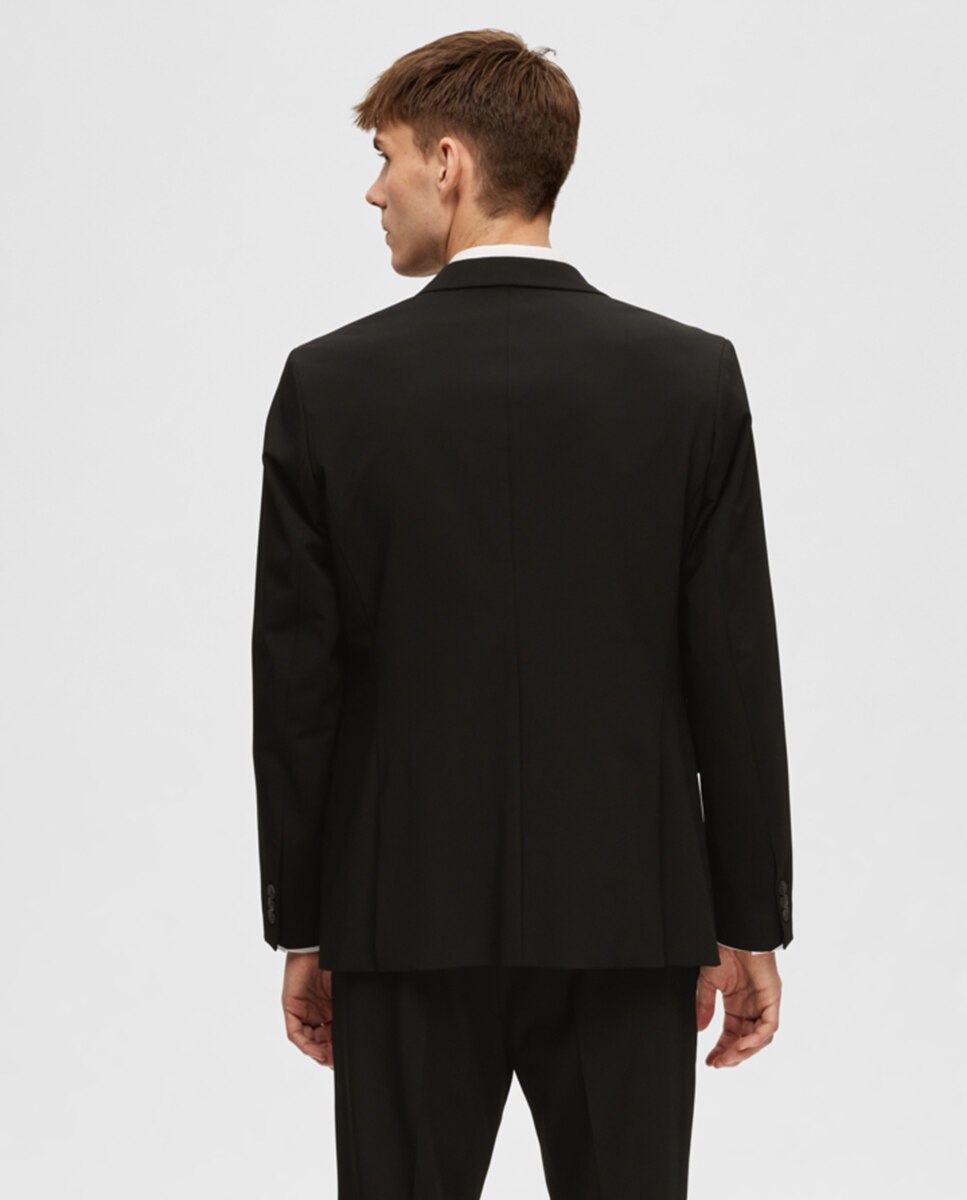 Chaqueta de traje de hombre Slim Fit lisa - Selected - Negro Negro-2