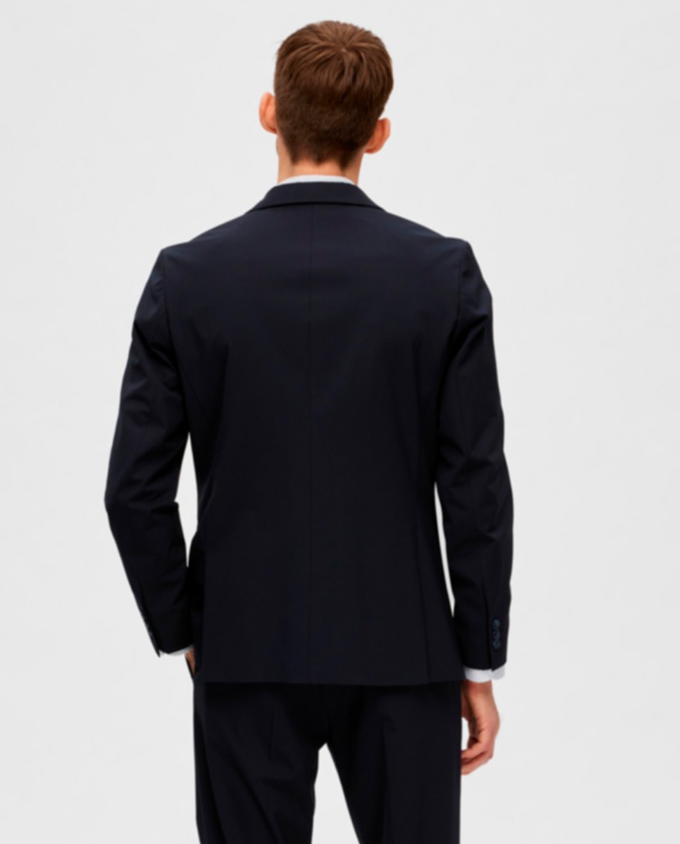 Chaqueta de traje de hombre Slim Fit lisa - Selected - Azul marino Azul marino-2