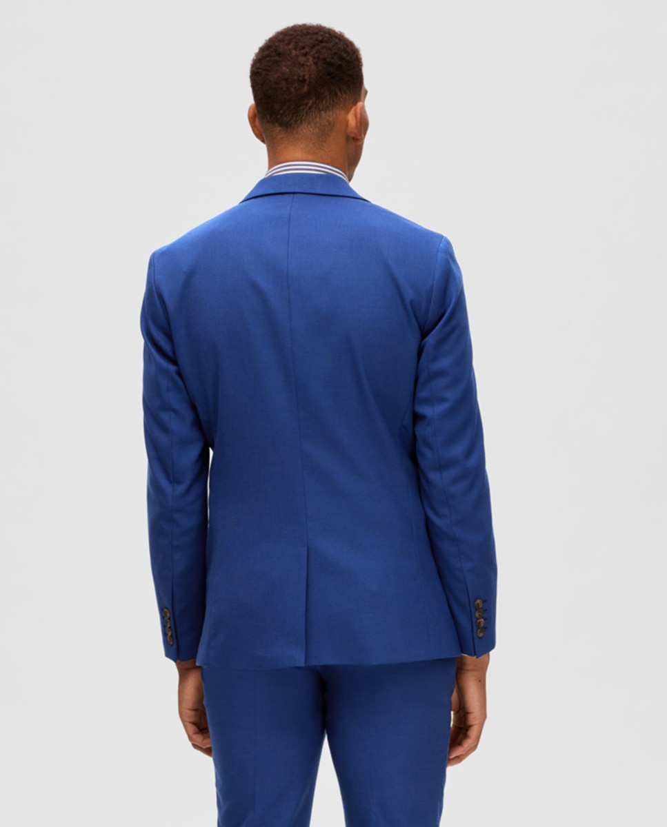 Chaqueta de traje de hombre Slim Fit lisa - Selected - Azul índigo Azul índigo-2