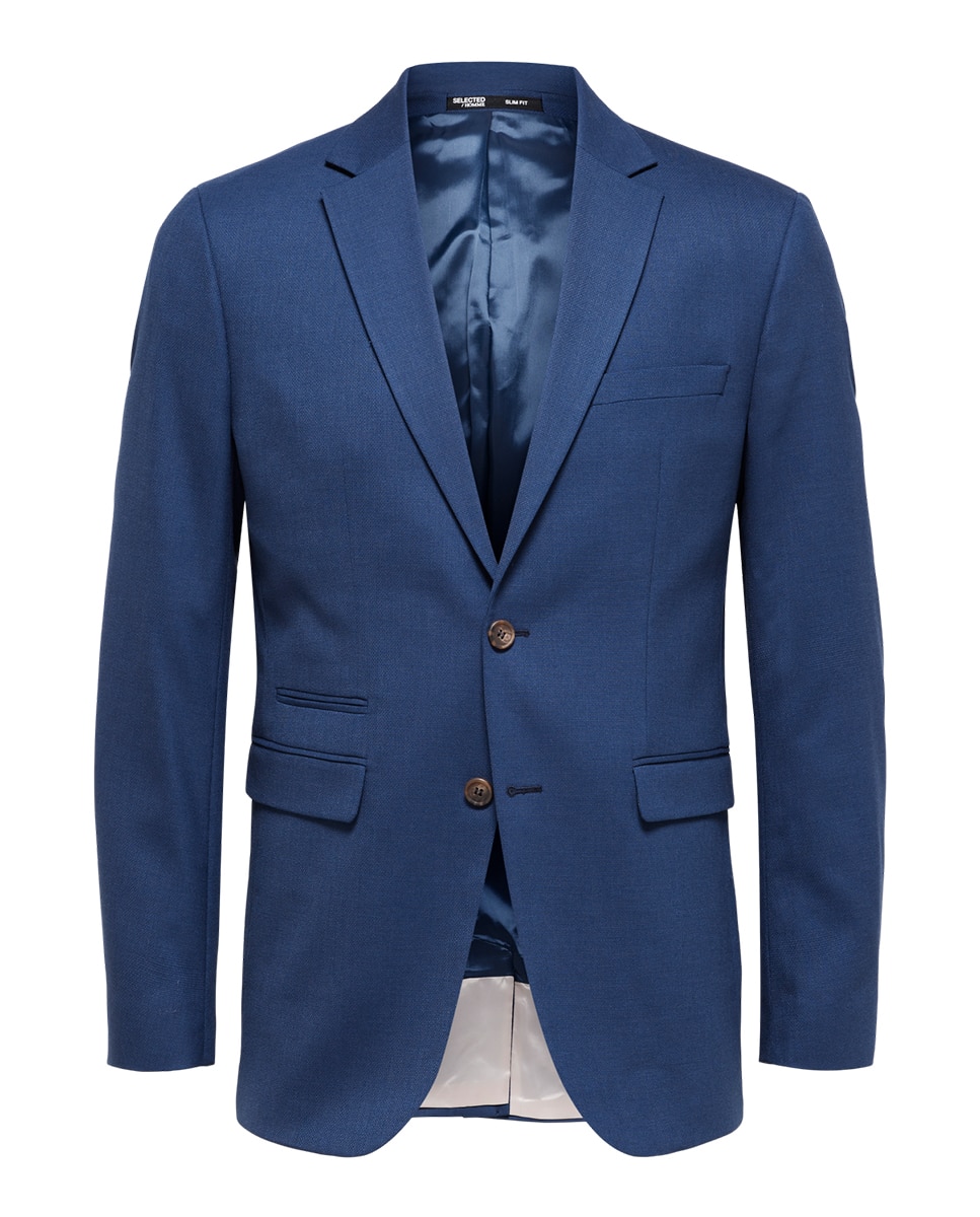 Chaqueta de traje de hombre Slim Fit lisa - Selected - Azul índigo Azul índigo-6