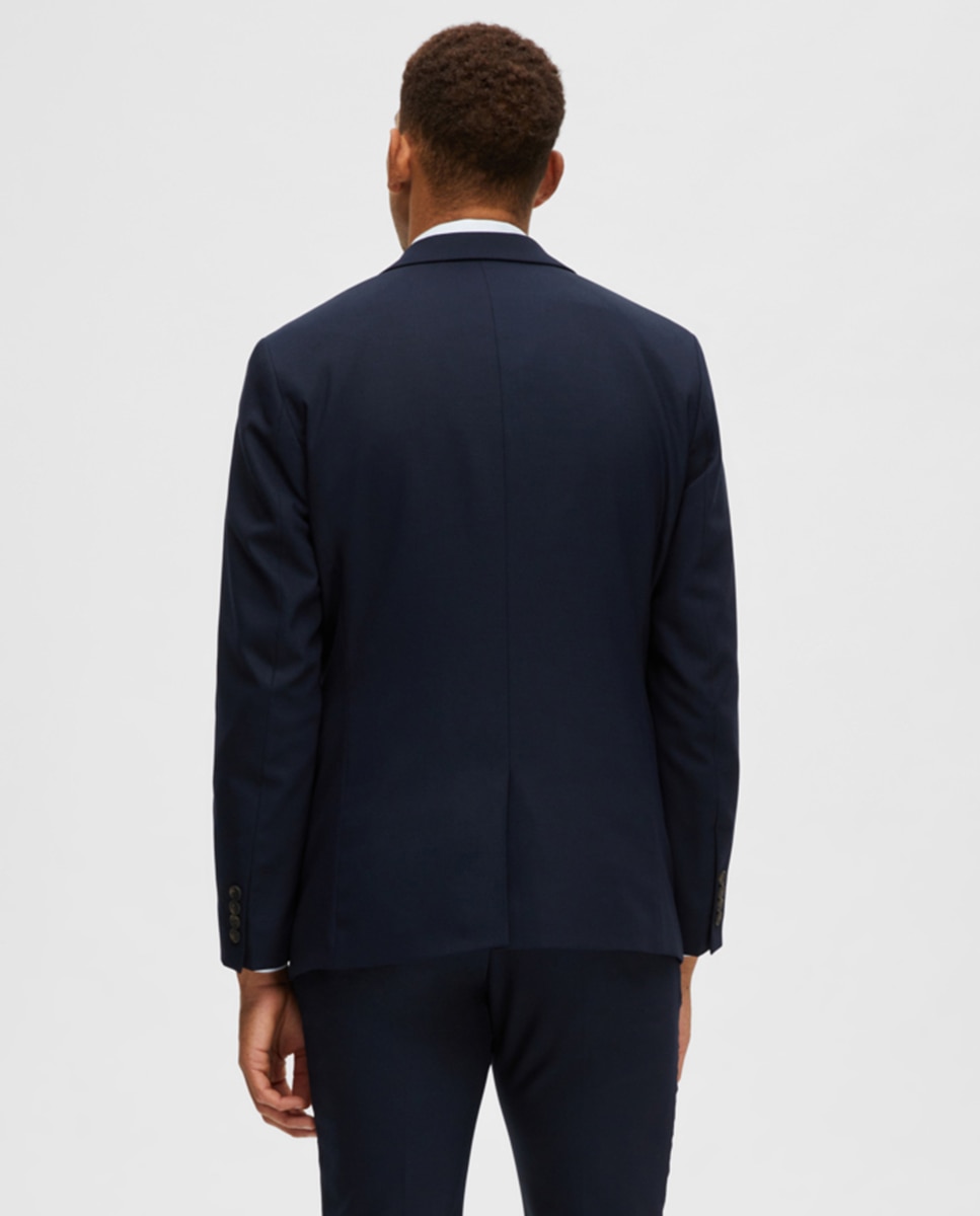 Chaqueta de traje de hombre Slim Fit lisa - Selected - Azul marino Azul marino-2