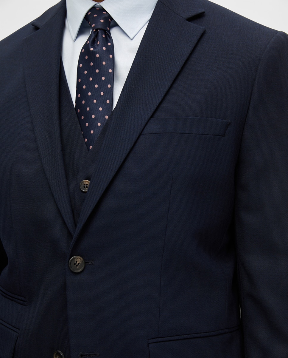 Chaqueta de traje de hombre Slim Fit lisa - Selected - Azul marino Azul marino-3