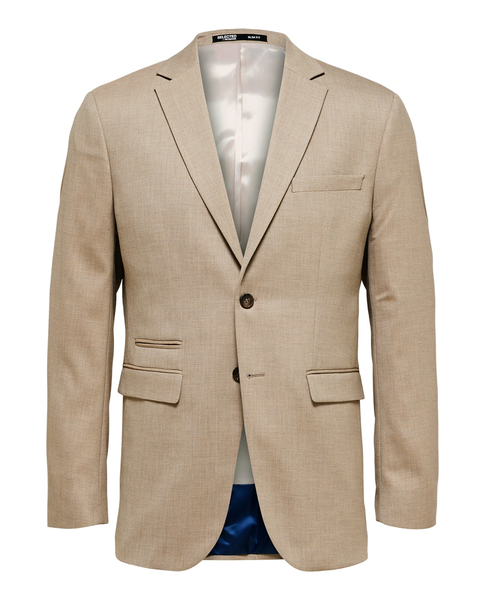 Chaqueta de traje de hombre Slim Fit lisa - Selected - Beige Beige-4