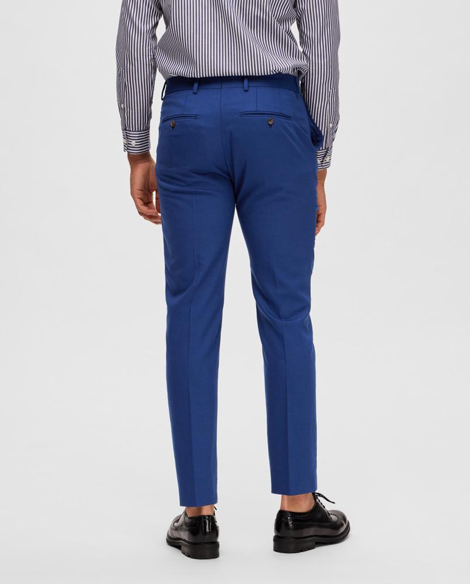 Pantalón de traje de hombre Slim Fit liso - Selected - Azul índigo Azul índigo-3
