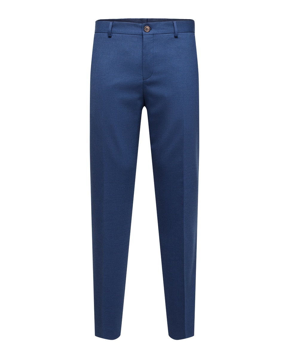 Pantalón de traje de hombre Slim Fit liso - Selected - Azul índigo Azul índigo-6