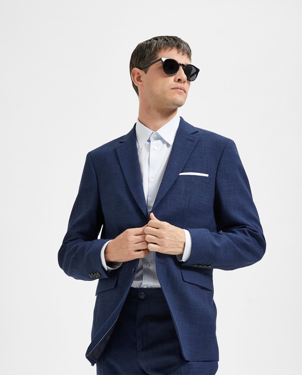 Chaqueta de traje de hombre slim fit - Selected - Azul marino Azul marino-4