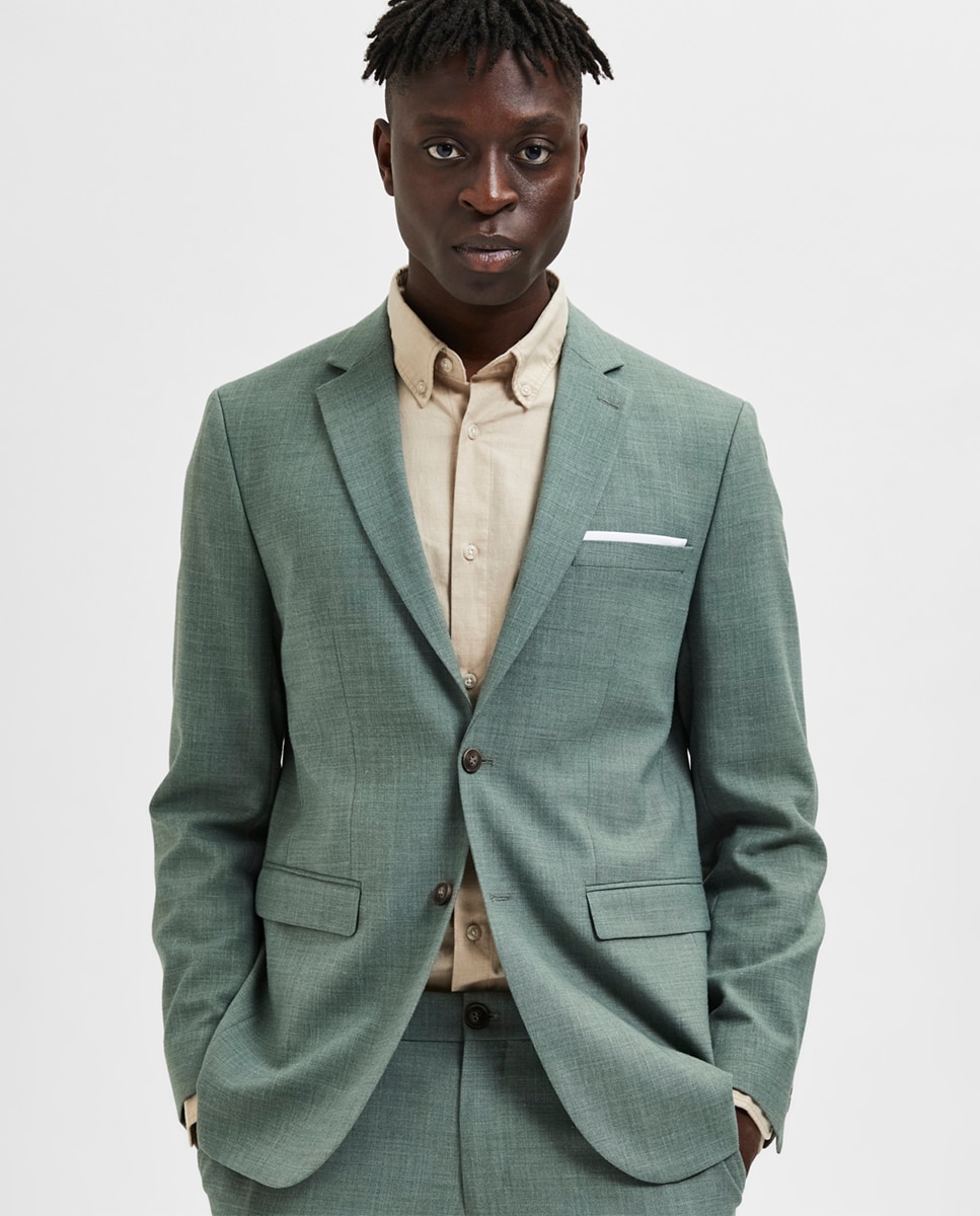 Fato Slim Fit Verde Água-4