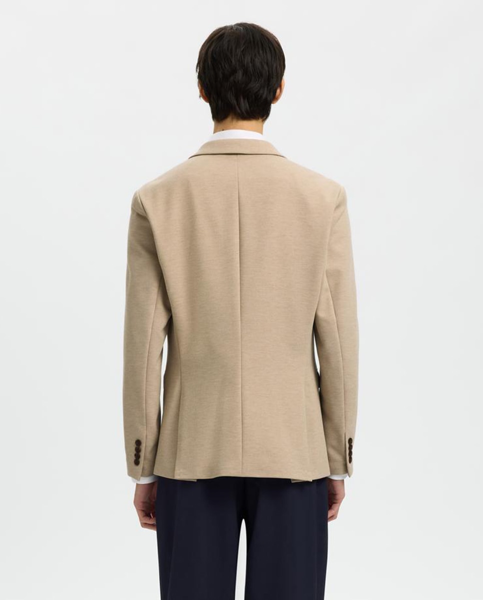 Casaco de Fato Slim Fit Bege-2