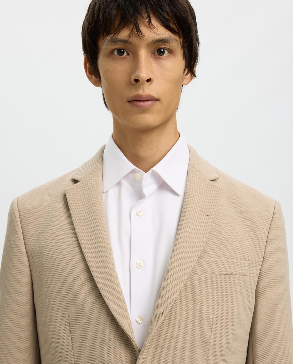 Casaco de Fato Slim Fit Bege-3