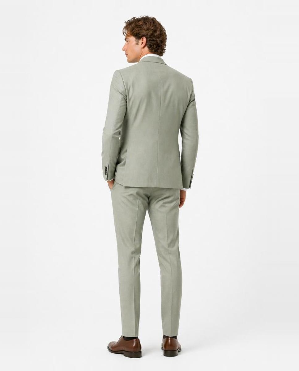 Chaqueta de traje de hombre Slim Fit lisa - Selected - Verde claro Verde claro-2