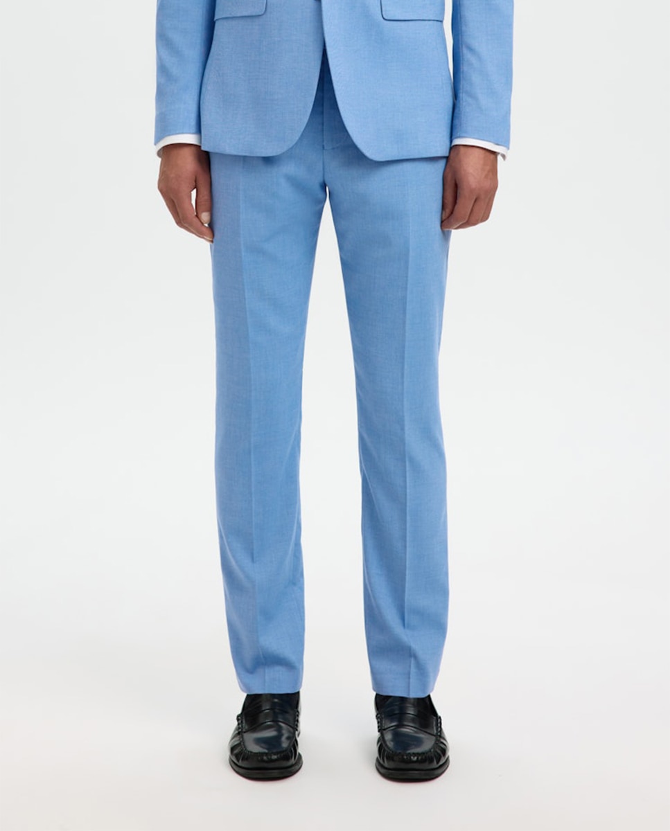 Pantalón de traje de hombre Slim Fit liso - Selected - Azul claro Azul claro-2