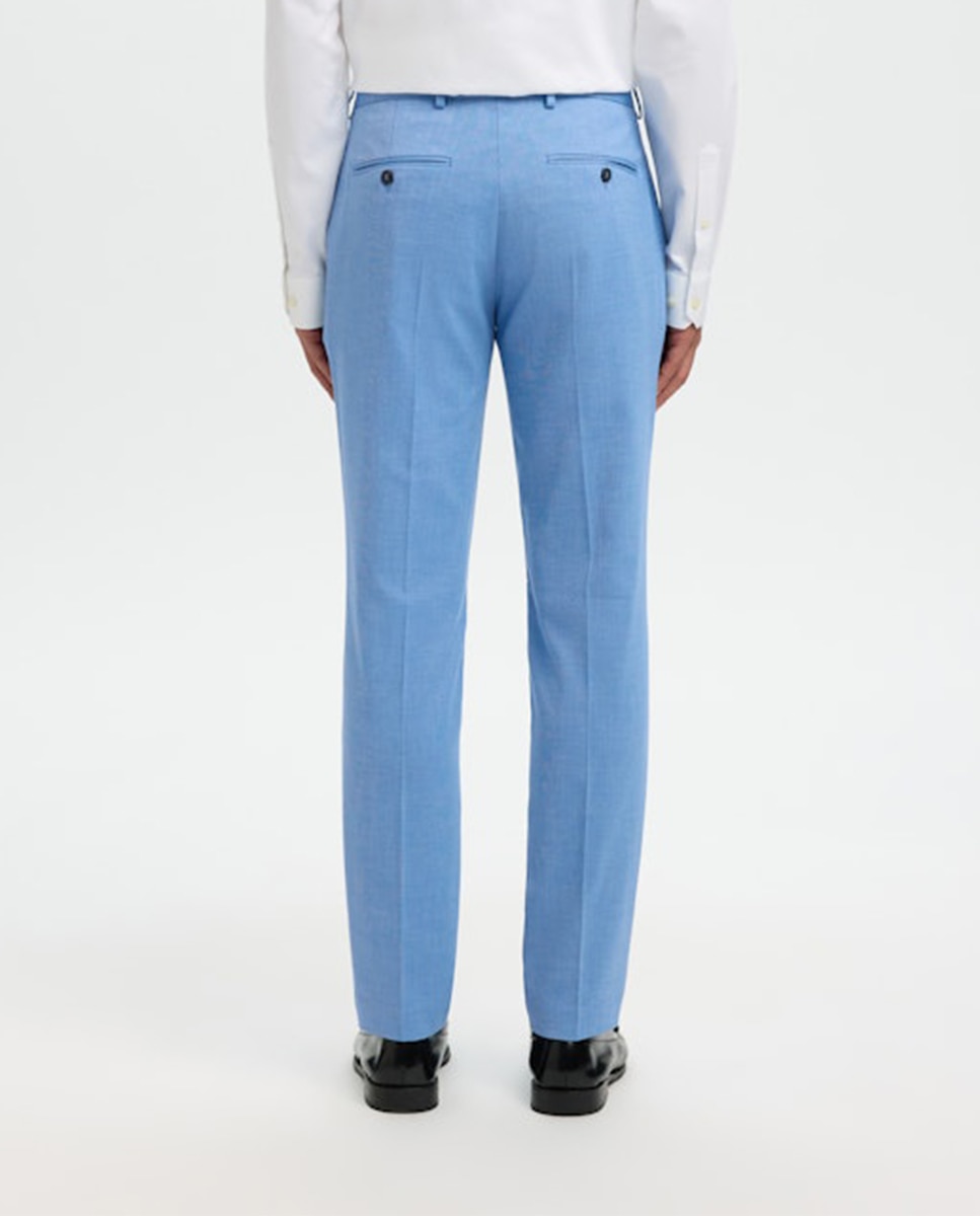 Pantalón de traje de hombre Slim Fit liso - Selected - Azul claro Azul claro-3