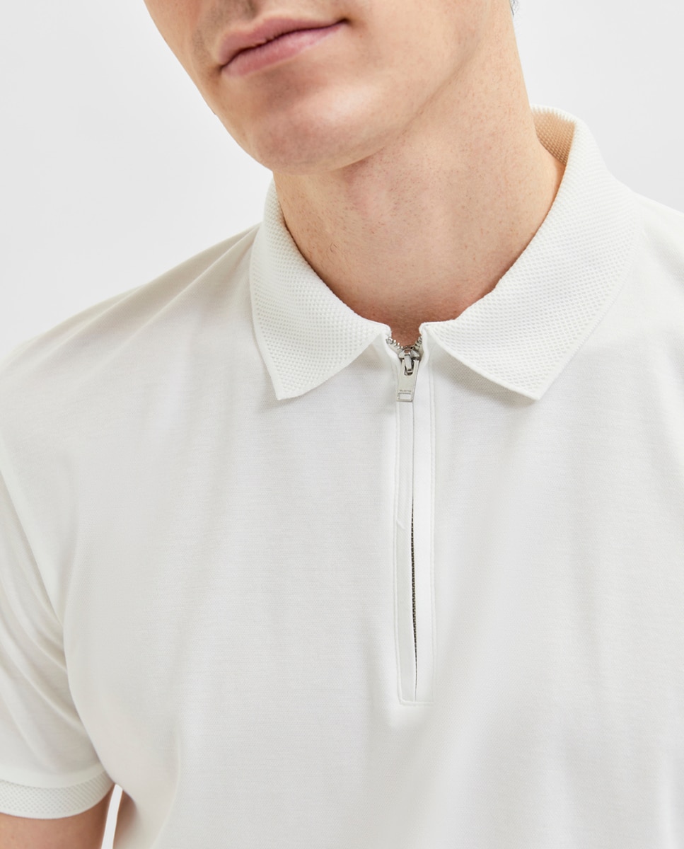 Polo de hombre manga corta - Selected - Blanco Blanco-3
