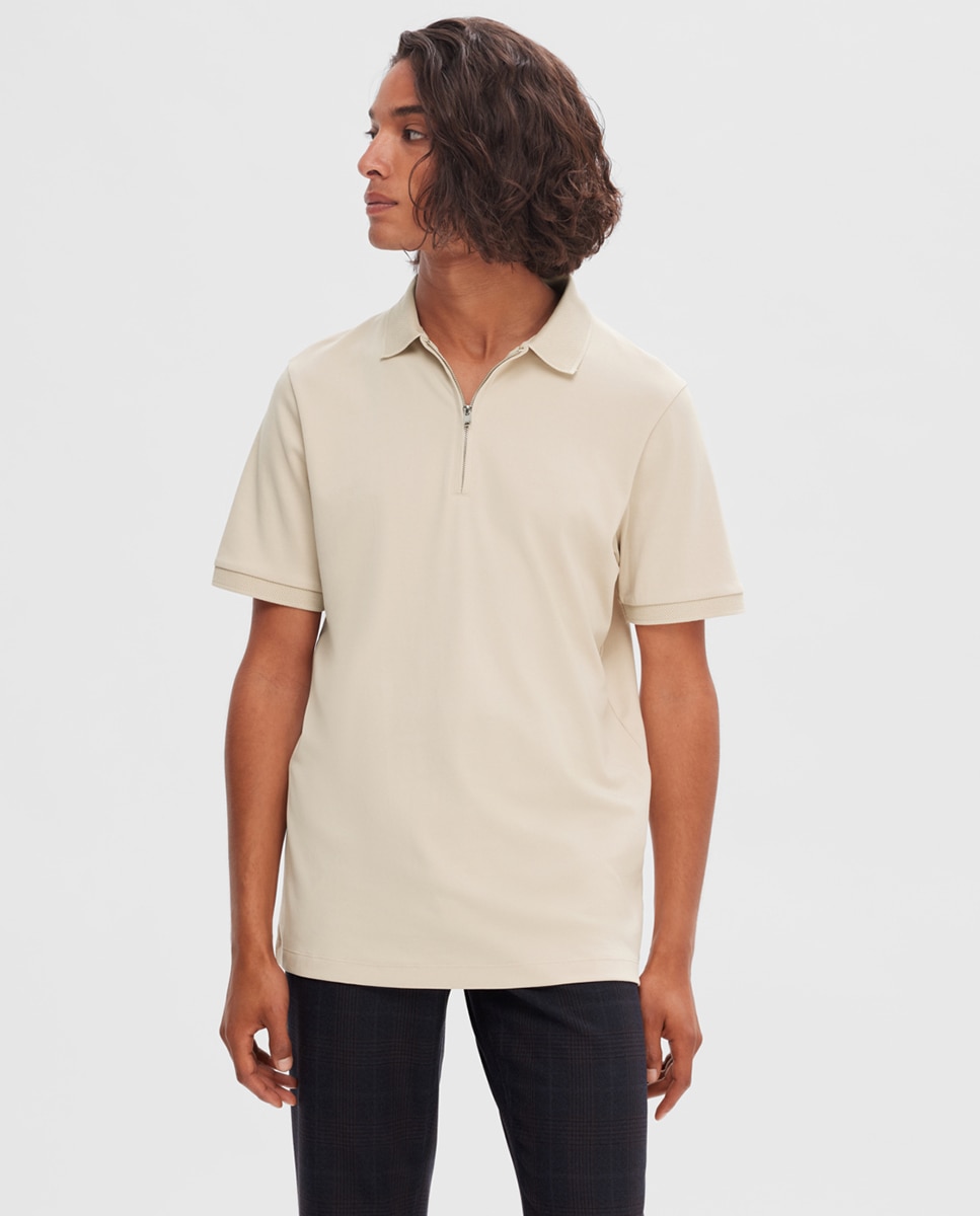 Polo de hombre manga corta - Selected - Crema Crema-1