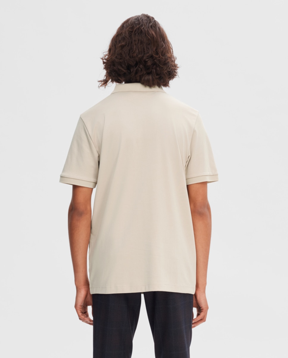 Polo de hombre manga corta - Selected - Crema Crema-2