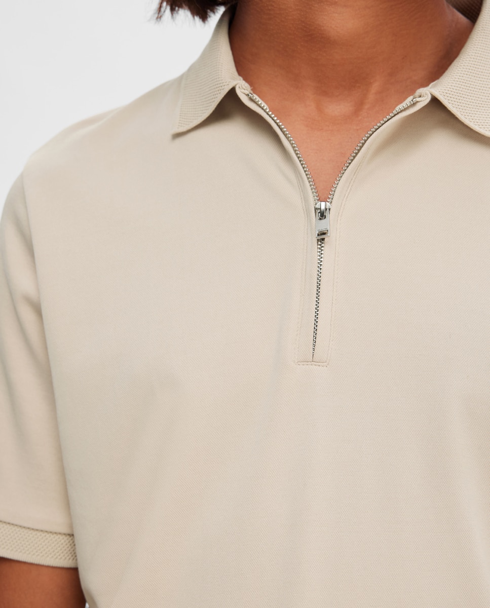 Polo de hombre manga corta - Selected - Crema Crema-3