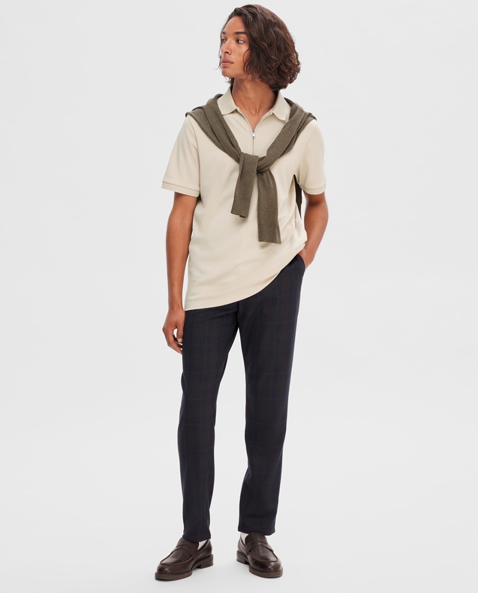 Polo de hombre manga corta - Selected - Crema Crema-4