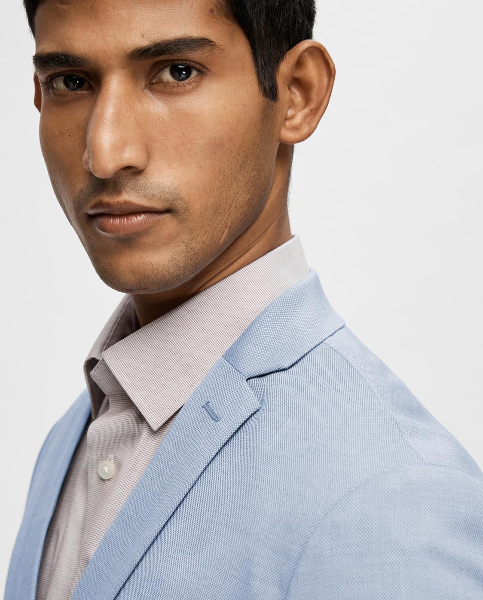 Chaqueta de hombre de traje Slim Fit - Selected - Azul claro Azul claro-3