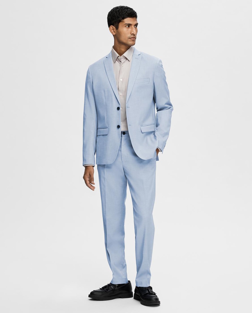 Chaqueta de hombre de traje Slim Fit - Selected - Azul claro Azul claro-4