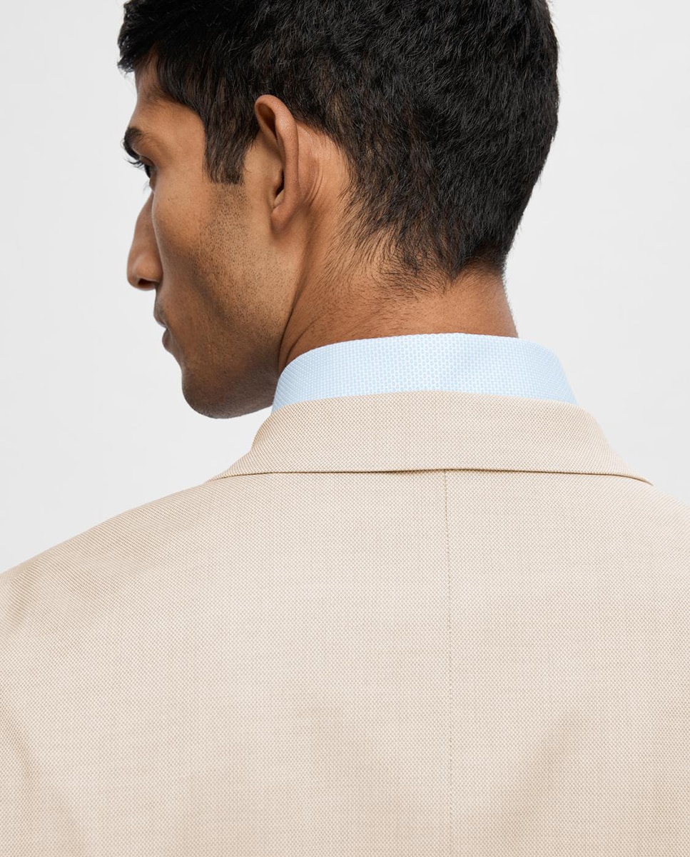 Casaco de Fato Slim Fit Bege-3