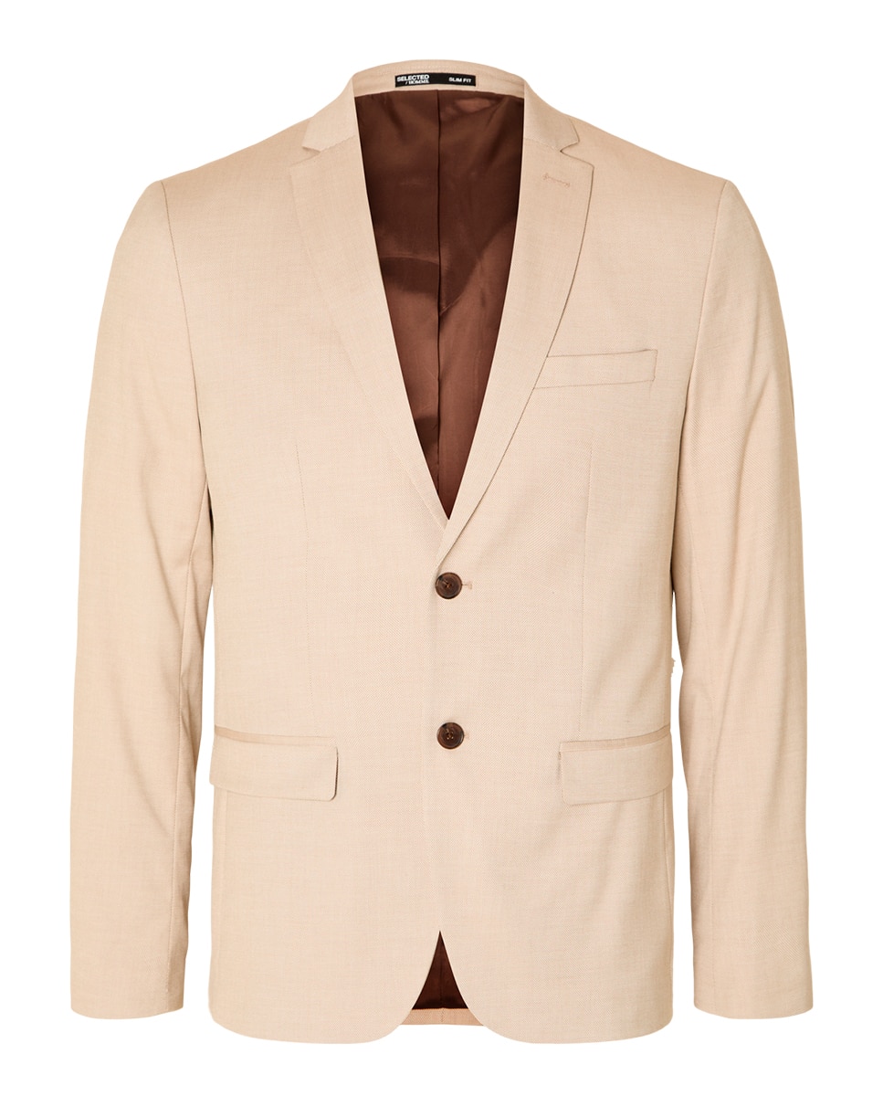 Chaqueta de hombre de traje Slim Fit - Selected - Beige Beige-5