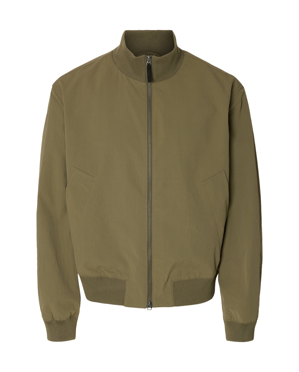 Blusão Bomber Liso com Fecho de Correr Verde-4