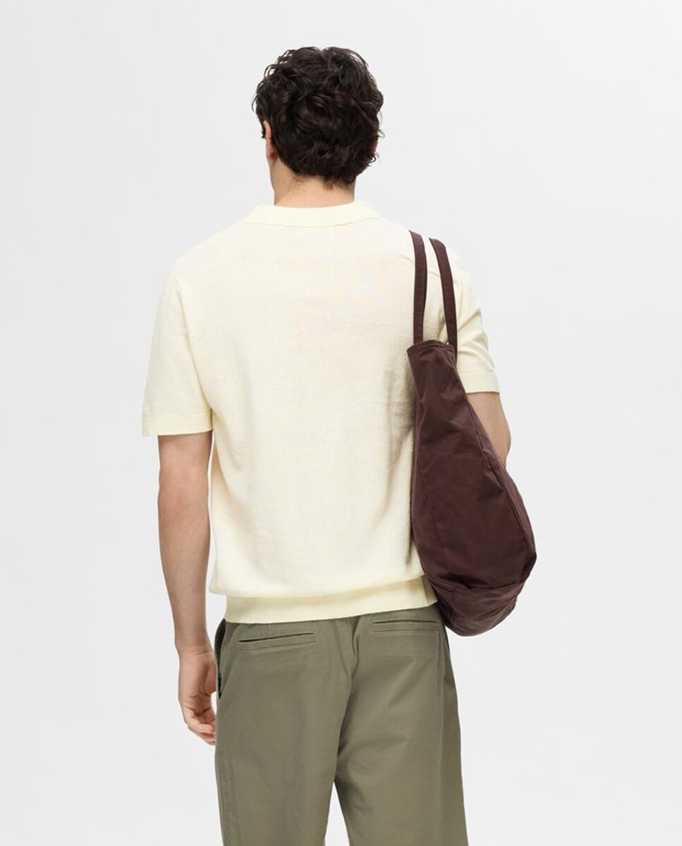 Polo de Manga Curta Bege-2