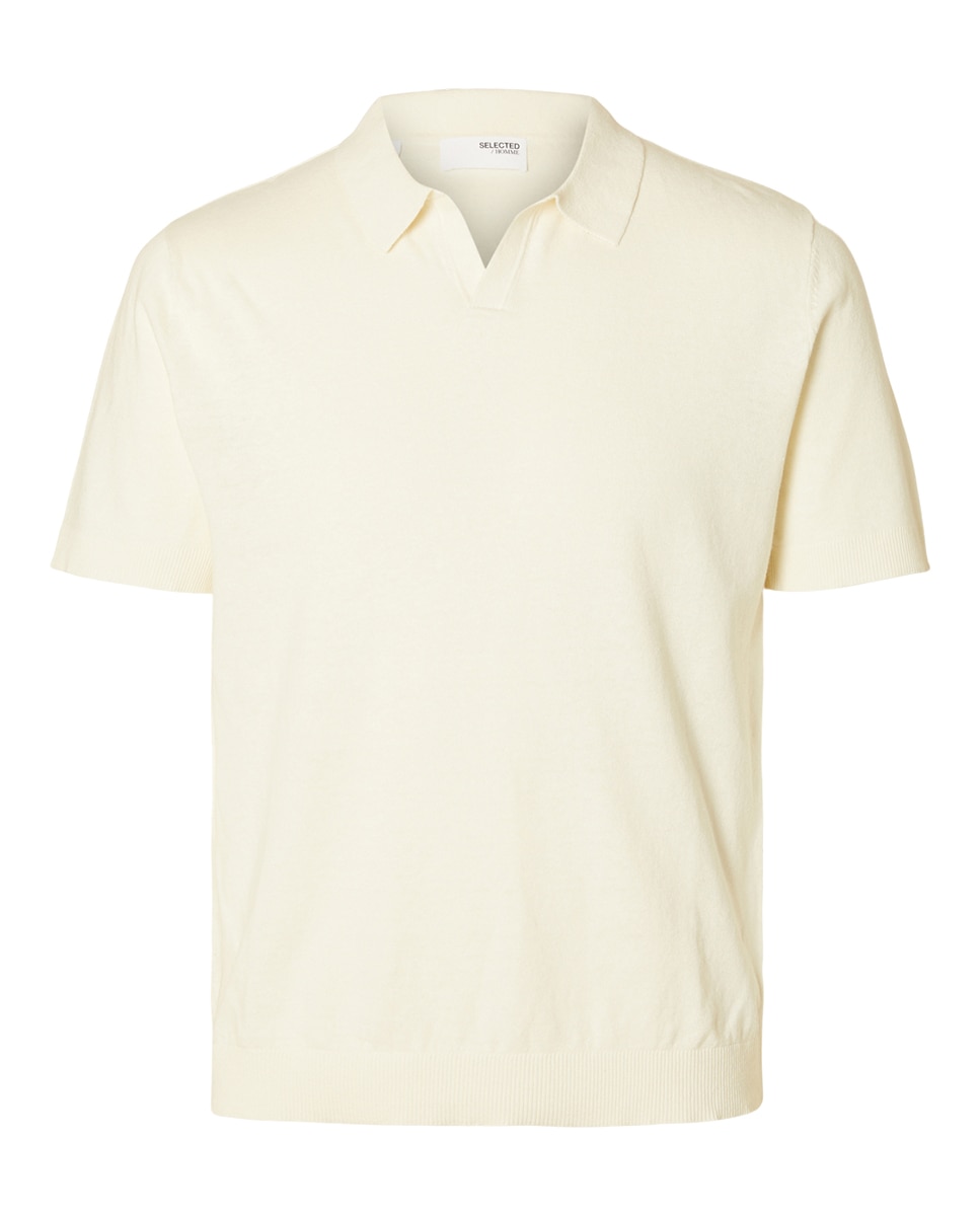 Polo de Manga Curta Bege-3