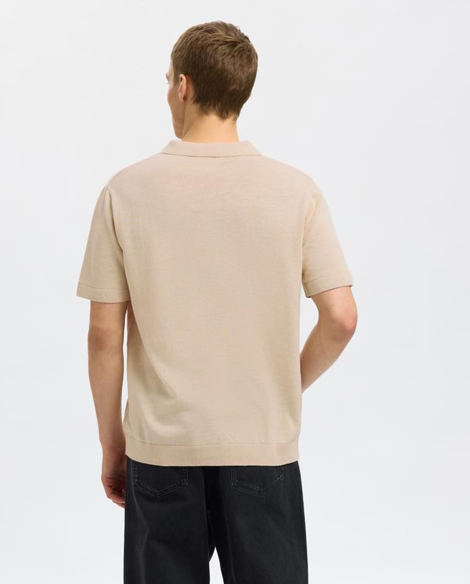 Polo de homem manga curta Bege-2