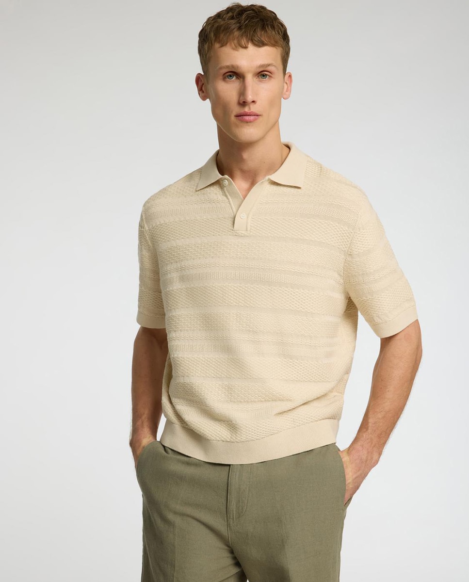 Camisola de Malha Mesclada Bege-1