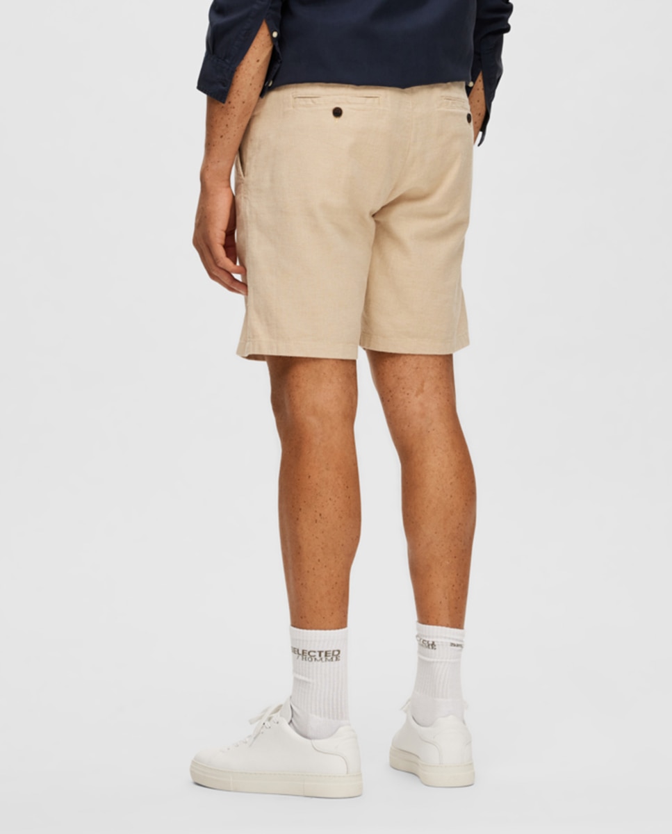 Pantalón de hombre corto - Selected - Beige Crema-3