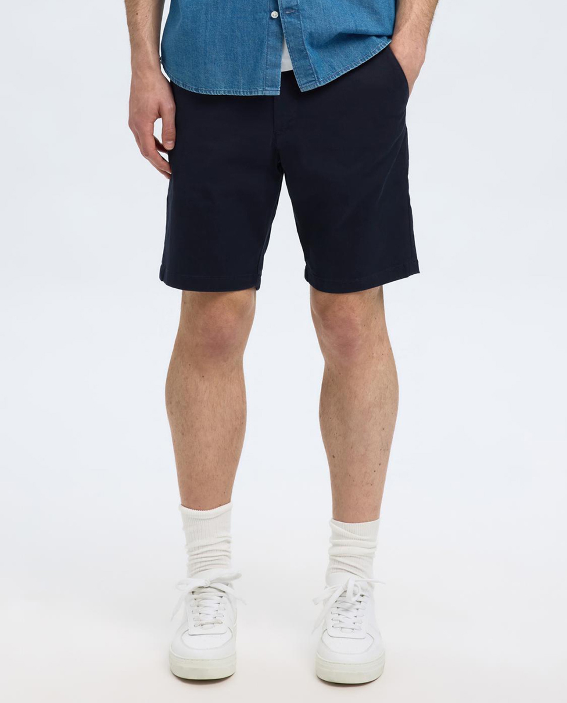 Pantalón corto de hombre tipo chino,slim fit - Selected - Azul Azul-2