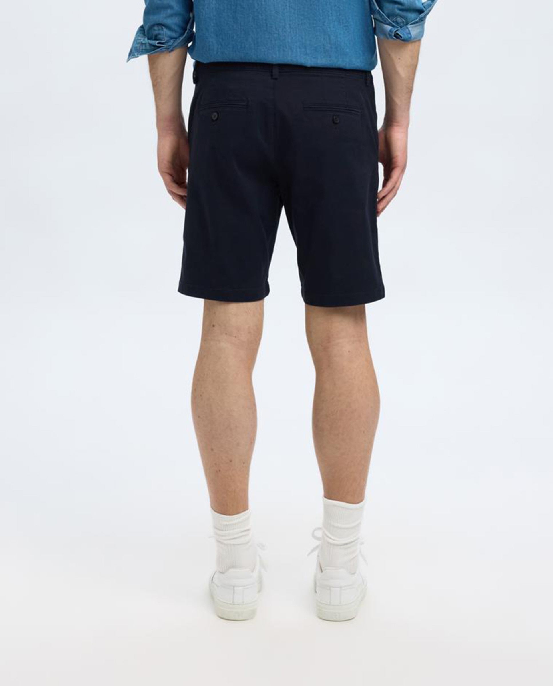 Pantalón corto de hombre tipo chino,slim fit - Selected - Azul Azul-3
